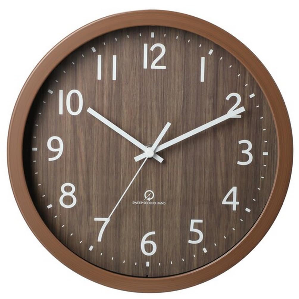 NITORI Silent Second Hand Wall Desk Clock SW 001FR Diameter 26cm Middle Brown