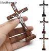 With Stand Wood Crucifix Religious Charm Prayer Catholic Jesus Cross Wooden Catholic Vintage Religious Decoration Office
