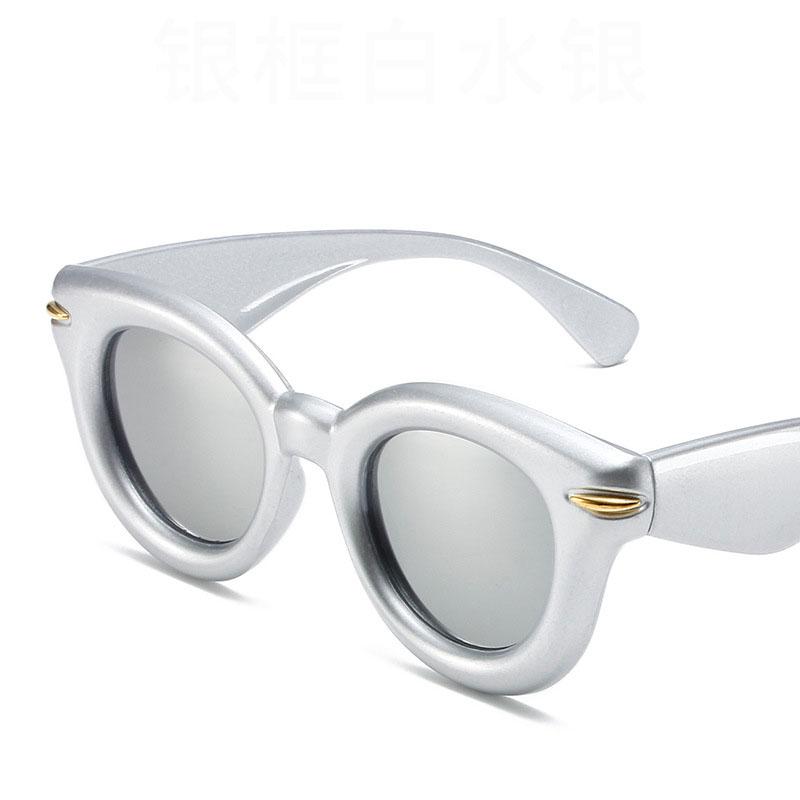 Inflated Round Punk Sunglasses Women Men Y2k Sports Glasses for Ladies Vintage Steampunk Eyewear Shades