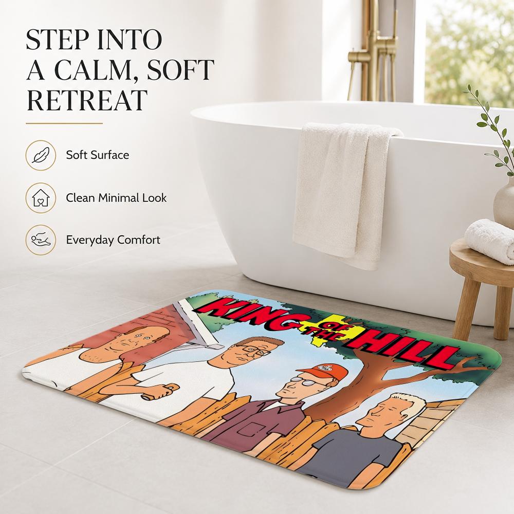 Anime K-King Of The H-Hill Floor Mat Cozy Minimalist Flannel Area Rug Anti-Slip Washable Bedroom Living Room Decor