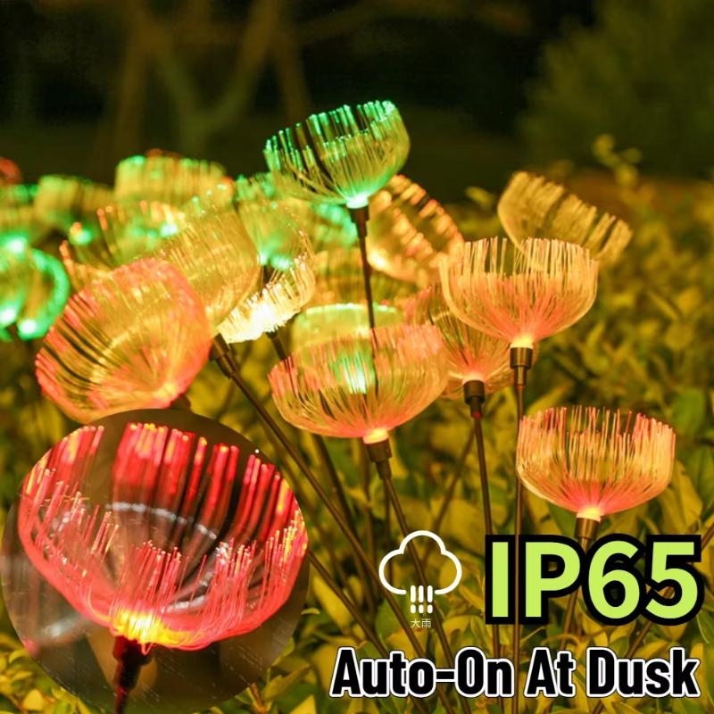 Solar Jellyfish Lights Garden Mushroom Decoration Lamp Outdoor Landscape Ground Insert Lawn Light Christmas Halloween Party