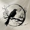 Bird On Branch Metal Wall Art Laser Cut Black Iron Rustproof Home Decor Gift