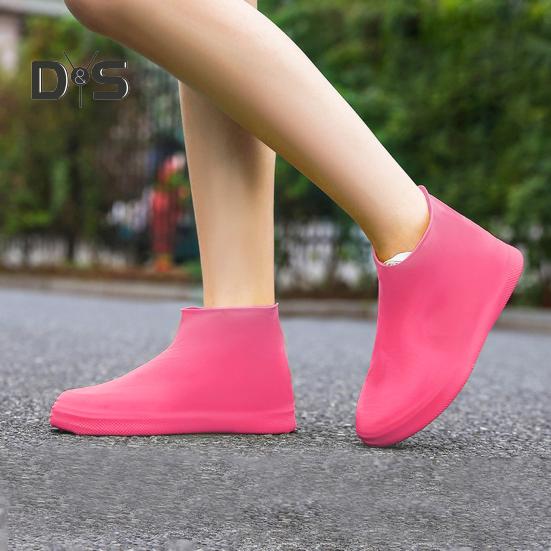 1 pár návleků na boty do deště Vodotěsné Zesílené Silikonové Lehké Skládací Provedení Snadno se Čistí Vysoká Elasticita Návlek na holínky