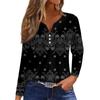 Women's T Shirt Tee Button Floral Print Long Sleeve Daily Weekend Fashion Basic V-Neck Regular Top