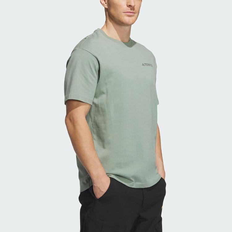 Adidas Campyx Graphic Logo Short Sleeve T-Shirt Unisex Tops Silver Gray Green IC1947