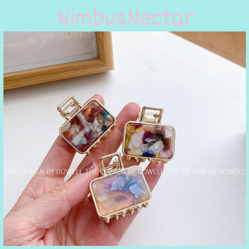 Elegant Vintage Square Hair Clip For Women Acetate Alloy Hairpin In Assorted Colors Trendy Geometric Hair Accessory