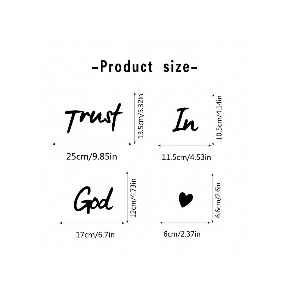3pcs'Trust In God'metal Decor, House Wall Art For Women, Faith Metal Art, Inspiring Memorial Artwork, Christian Home Decoration