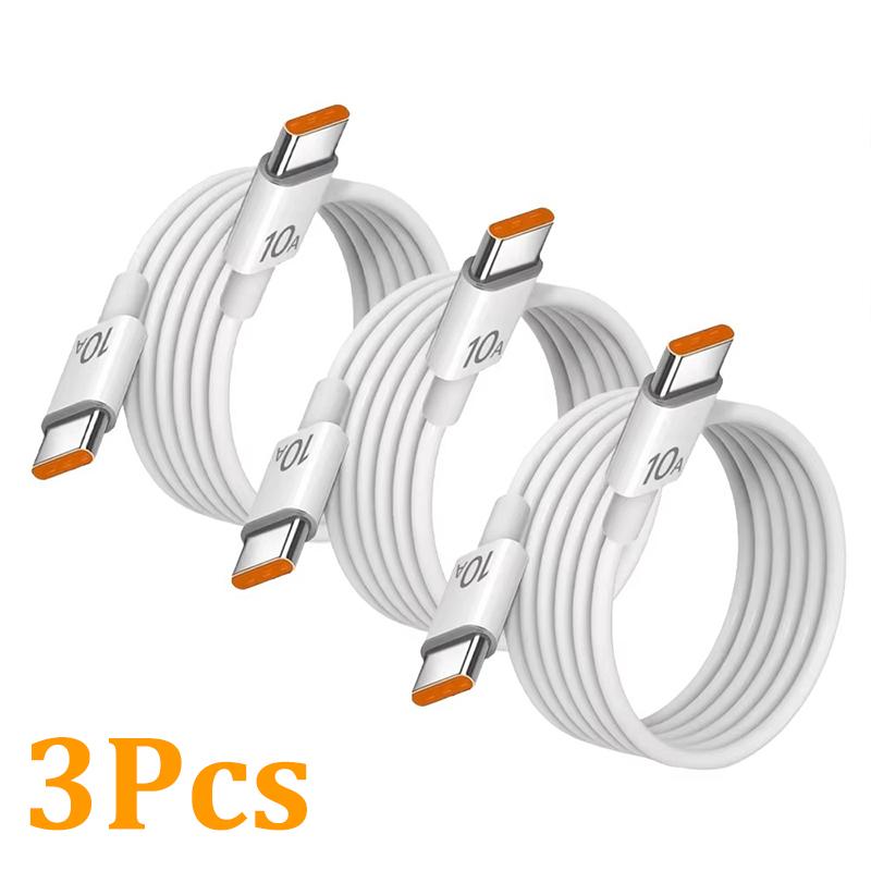 1/3Pcs 120W Cable 10A Super Fast Charging Type C To Type C Cable Highspeed Data Transfer For iPhone Samsung Xiaomi Charger Cable