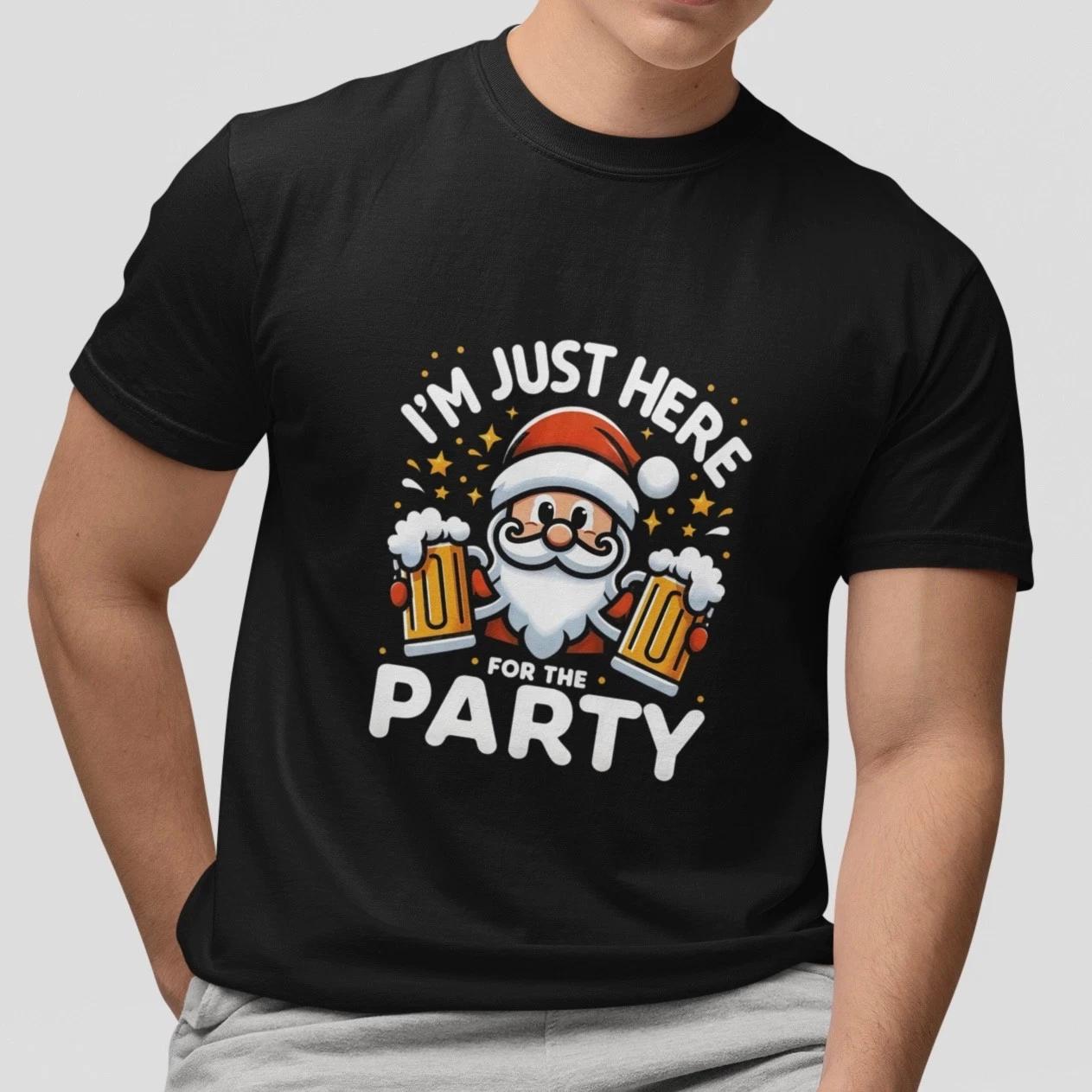 

Funny Santa Beer Shirt Christmas Drinking Tee Xmas Party Graphic Men Women Top XL
