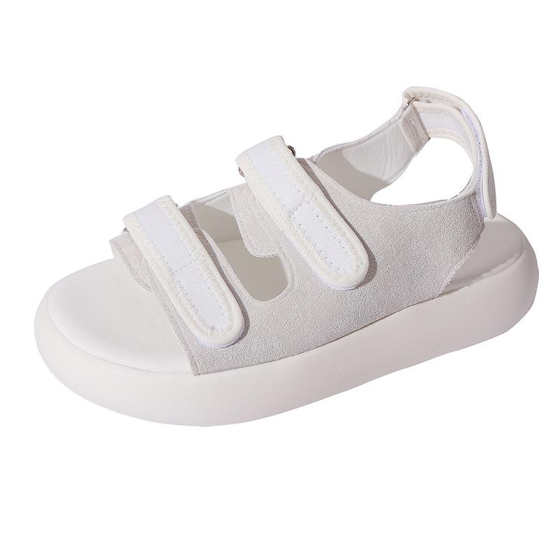 2025 Summer New Velcro Casual Sports Sandals Lightweight Thick Sole with One Word Fashion Shoes Korean Version of Women's Shoes