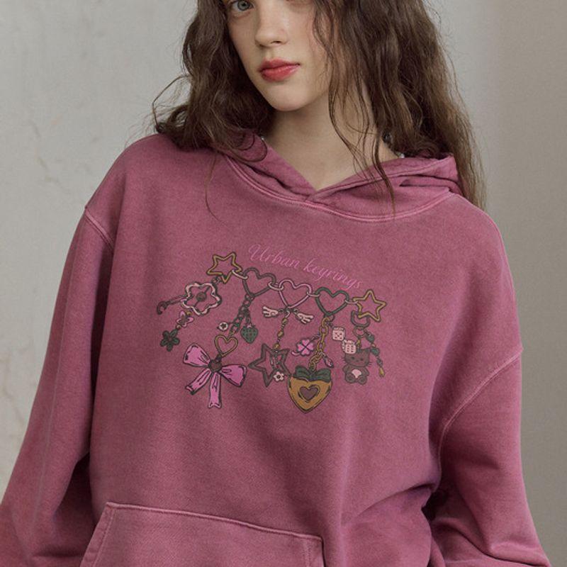 

CPGN Urban Keyring Crop Pigment Hoodie Dusty Pink ONE