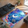 Mermaid Underwater Theme Crystal Velvet Rug Personalized Custom Name Text Soft Floor Mat Home Decor