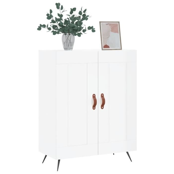VidaXL Buffet Blanc brillant 69,5x34x90 cm Bois d'ingénierie 830166