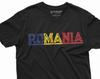 Romania T-shirt România Mens Womens Tee Shirt Romania Flag Coat of Arms Tee Shirt Patriotic Nation TeeShirt