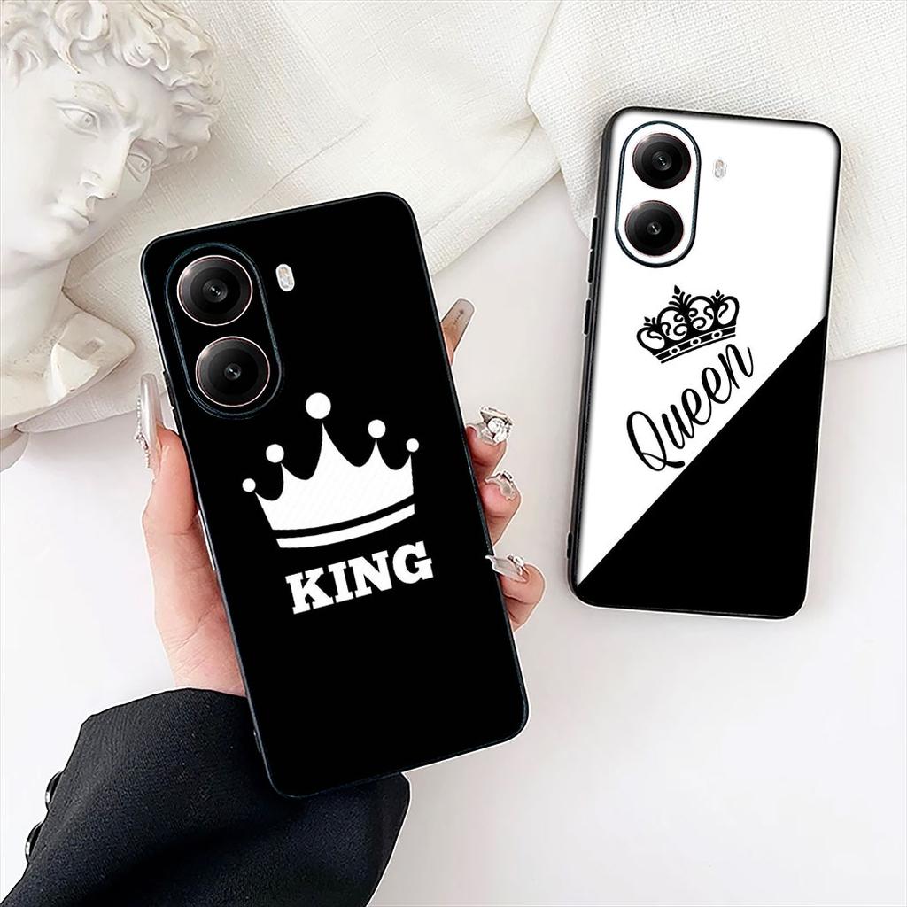 King Queen Lovers Crown Princess Phone Cover for Samsung Galaxy A06 A05 A14 A50 A51 A52 A12 A13 A23 A70 A07 A25 A26 A72 A56 Case