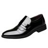 Invisible inner height increase men's shoes pointed bright leather patent leather business dress casual men's leather shoes wedding shoes new men'