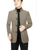 Men's Ethnic Style Woolen Stand-Up Collar Jacket - Business Casual, Warm Winter Wear for Middle-Aged Dads