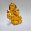Handcrafted Mango Terracotta Ganesha with Golden Jewelry for Car Dashboard, Home/Office Decor, Gifting/Housewarming Gifts