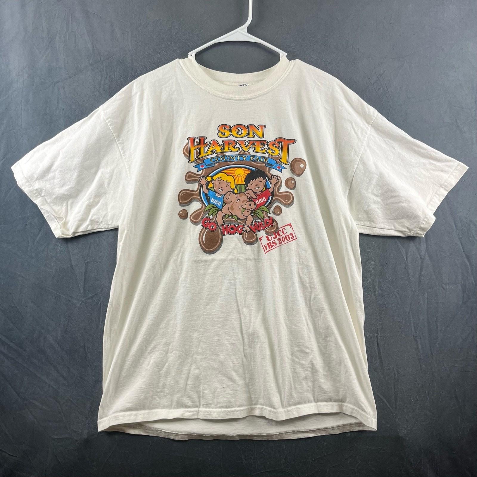 Vintage Son Harvest County Fair Church Shirt Men s XL 2003 Go Hog Wild Gildan S
