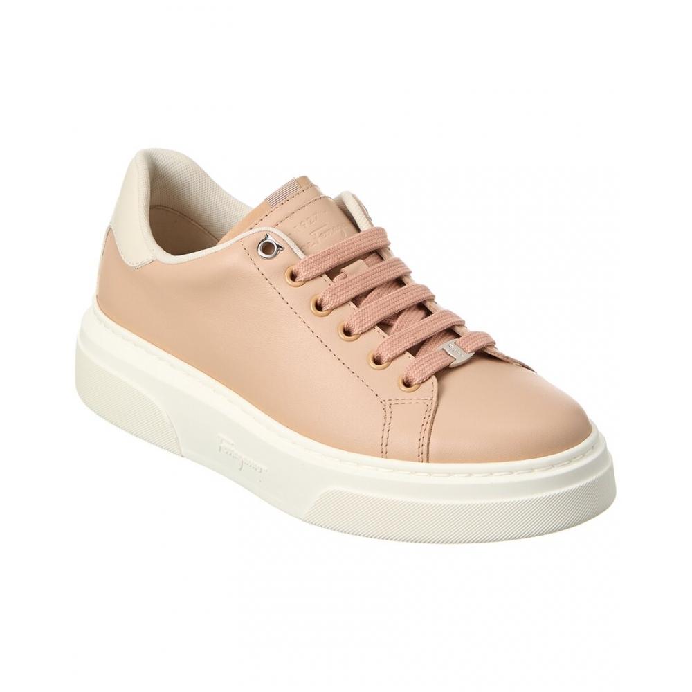 

Salvatore Ferragamo Кожаные кроссовки Ferragamo Mini Vara с цепочкой и орнаментом