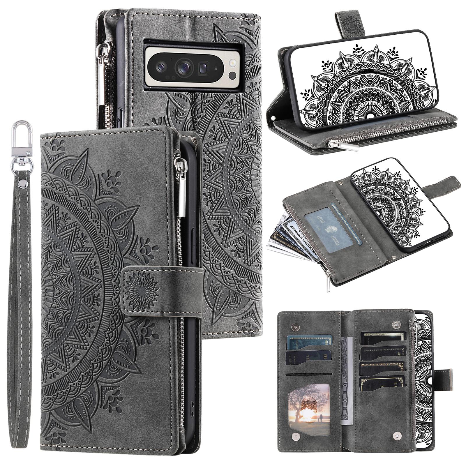 

Style 006 For Google Pixel 9 Pro XL Wallet Case PU Leather Phone Cover Mandala Flower Pattern A
