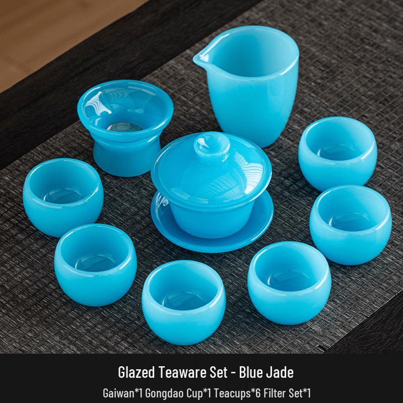 Ice Jade Glazed Ceramic Tea Set