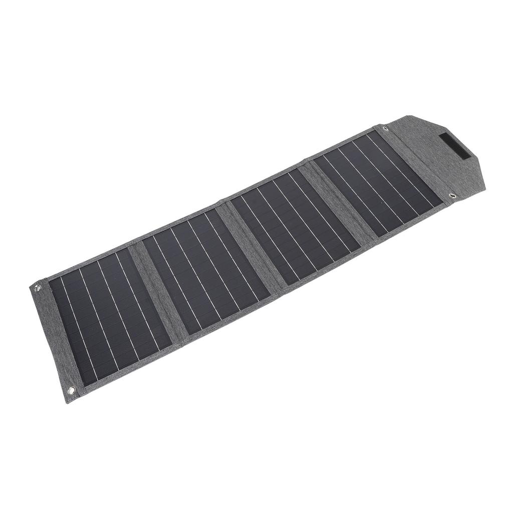 Cargador de Panel Solar Plegable 80W Portátil para Exteriores, Camping, Senderismo, Impermeable, Monocristalino