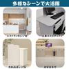 EastEamily Wooden Desk with LED 45cm Deep X 80cm Wide X Large Spacious Desktop and Two Stylish and Slim Office Reception Desk for Beauty Apparel and