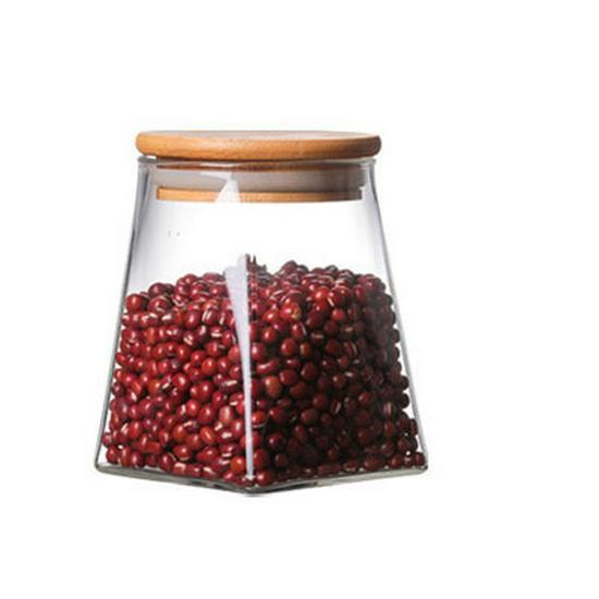 Square Transparent Borosilicate Glass Tea Storage Jar - Multiple Sizes Available