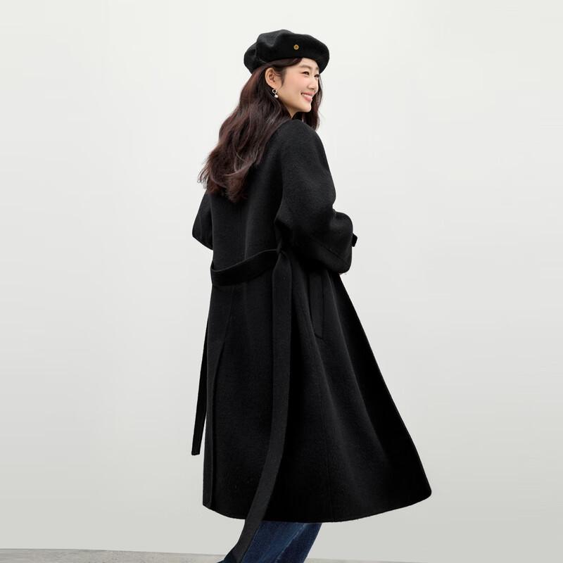 Qiusi Yiren Women's Elegant Lapel Wool Alpaca Blend Coat