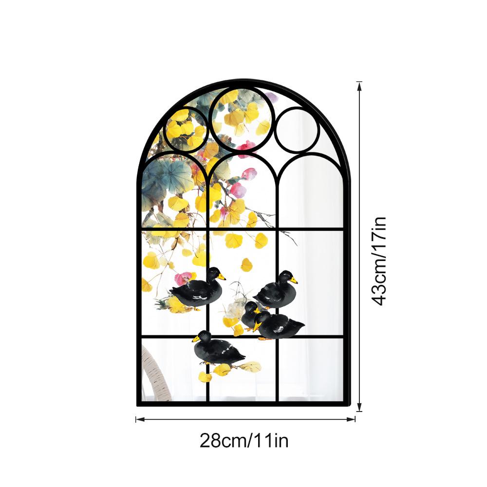 28x43cm Acrylic Arched Window Wall Mirror Wall Decorative Mirror Windowpane Arch Mirror for Bathroom Farmhouse Vanity Room Decor