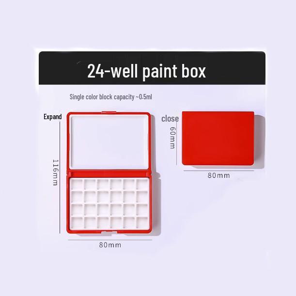 Portable Multi-Functional Watercolor Paint Box with Brush Washer Palette & Bucket