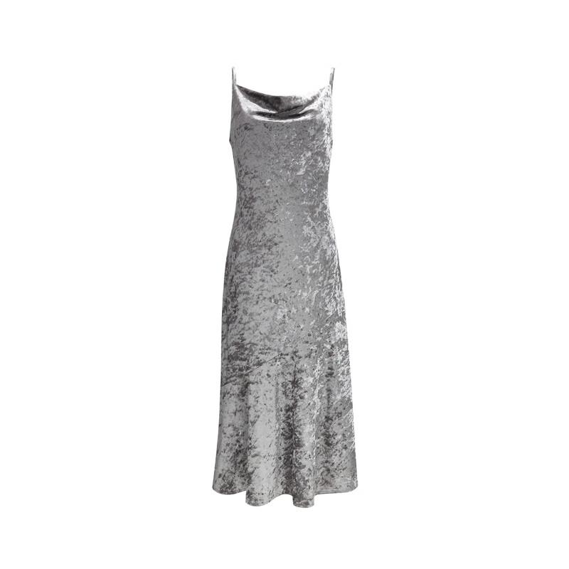 Veromoda Elegant Velvet Shine Spaghetti Strap A-line Dress