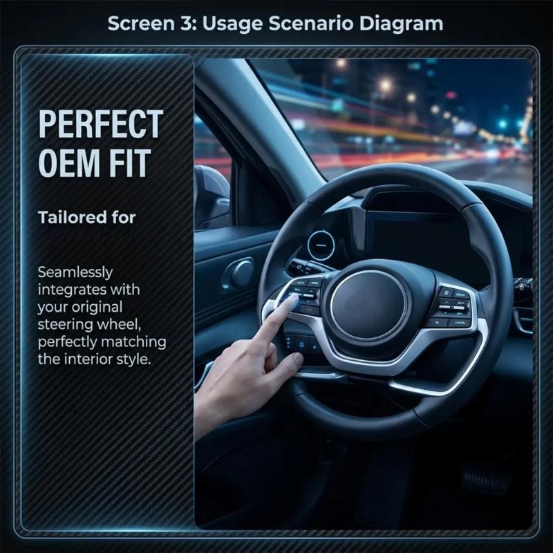 Car Steering Wheel Multifunction Button Assembly with Harness and Trim Frame 96720F2040 Simple Installation for 1.6l Routine