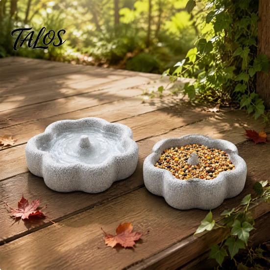 Stable Bird Cage Accessory Pumice Stone Bowl, Spill Proof Parrot Water Calcium Rich, Feeding Bowl Food Dish, Feeder for Cockatiel Conure Parakeet Claw