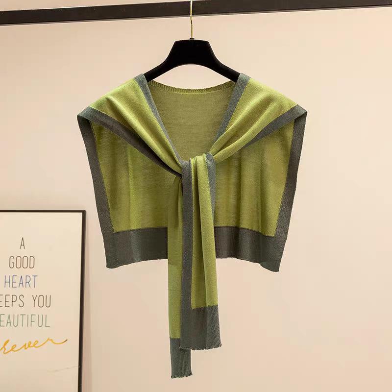 Elegant Women Color Block Shawl Lightweight Soft Warm & Breathable For All Seasons Versatile Stylish Wrap Chic Casual Wear