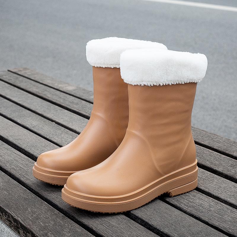 New rain shoes women's fashion medium tube rain boots women's Korean version of the trend adult work shoes women's non-slip