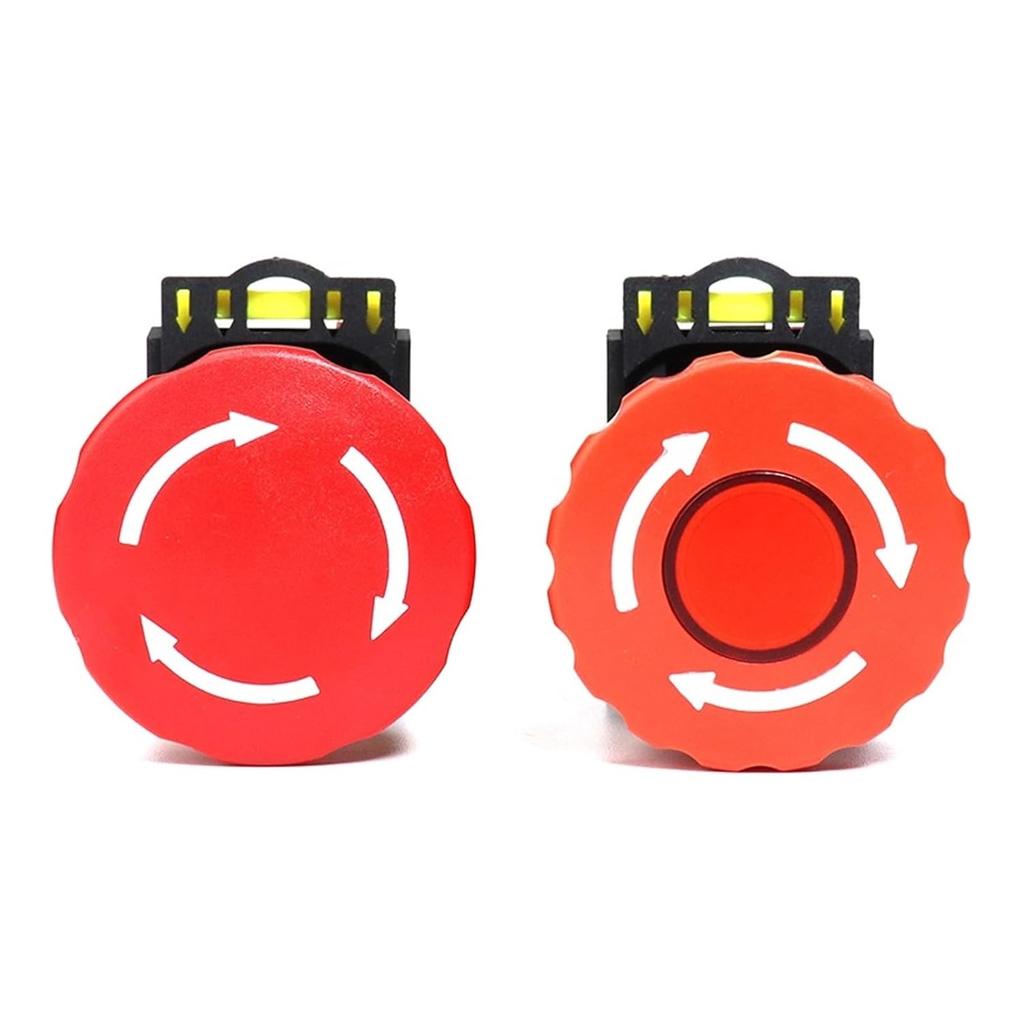 30mm LA36M Emergency Stop Push Button Switch Latching Self Locked Plastic Mushroom E-Stop Switch with Red LED Light 220v 12v 24v(Without