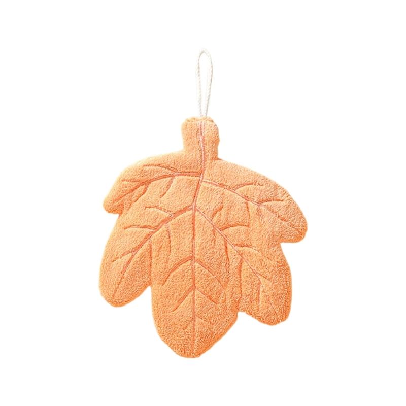 Maple Leaf Hand Towel for Kids Thick Corals Fleece Hanging Bathroom Kitchen Towel Quick Drying Absorbent Designs