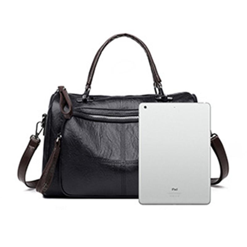 Yogodlns Retro-Umhängetasche für Damen mit großer Kapazität, weiches PU-Leder, lässige Boston-Design-Umhängetasche