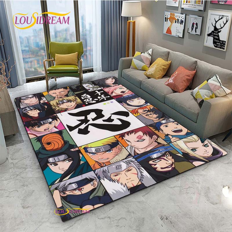 Naruto Cartoon Anime Carpet for Living Room Bedroom Cute Rugs Kitchen Table Door Kids Un-slip Floor Mats Alfombra Birthday gift