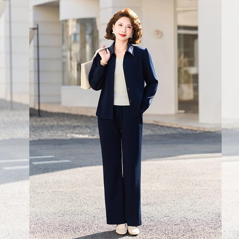 Mother s Spring/Autumn Casual Sportswear: Stylish 2026 Two-Piece Set for Mid-Aged Women 4XL