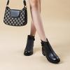 Versatile retro Martin boots women's bow high-end leather short boots autumn and winter new velvet warm boots