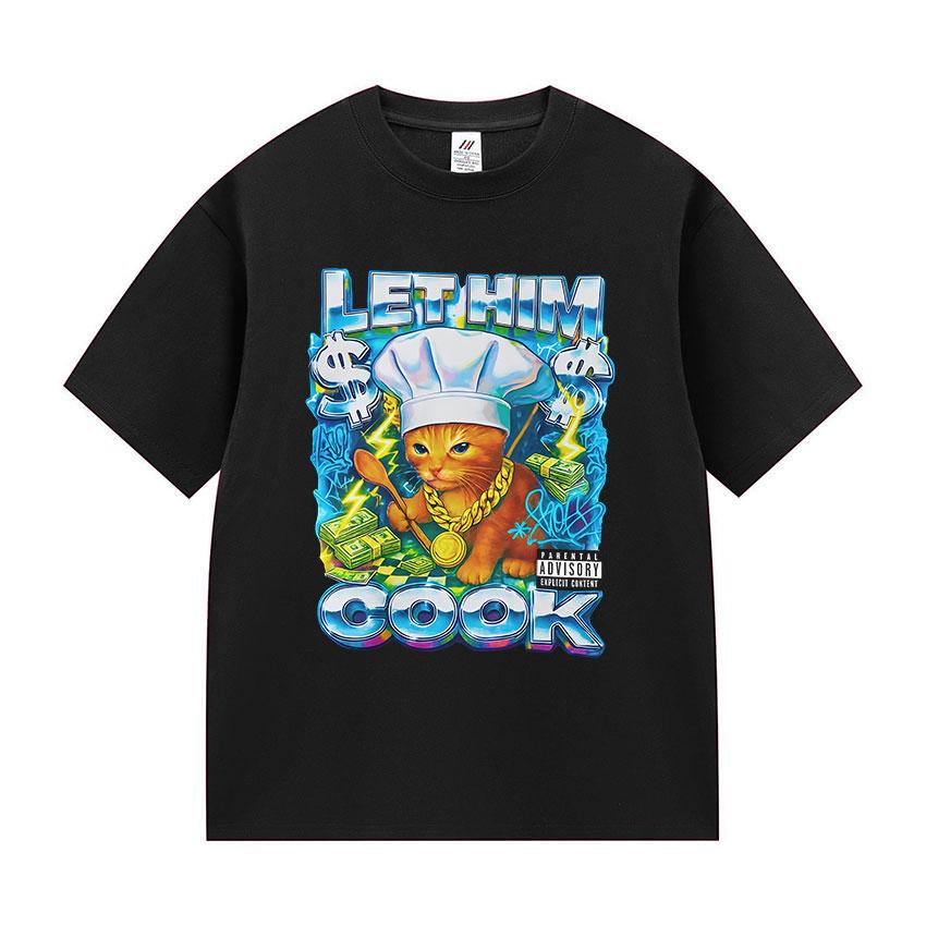

Let Him Cook Funny Cat Chef Meme Graphic Tshirt Unisexs Women Fashion Oversized T Shirts Loose ONeck Cotton Short Sleeve T Shirts 4XL