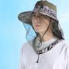Outdoor Bug Proof Sun Hat Summer Outdoor Large Eave Anti UV Fishing Hiking Hat Travel Breathable Head Mesh Covers Fishing Caps