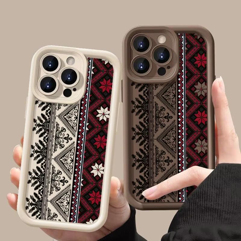 Vintage Totem Patterned Phone Case For iPhone 17 Air 16 E 15 14 13 12 11 Pro Max Plus Mini SE 2020 2022 Soft TPU Phone Cover