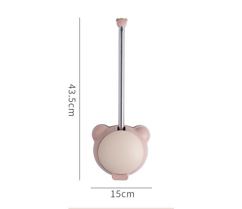 Bear toilet brush wall mounted non perforated bathroom with no dead corners, toilet cleaning brush with cover