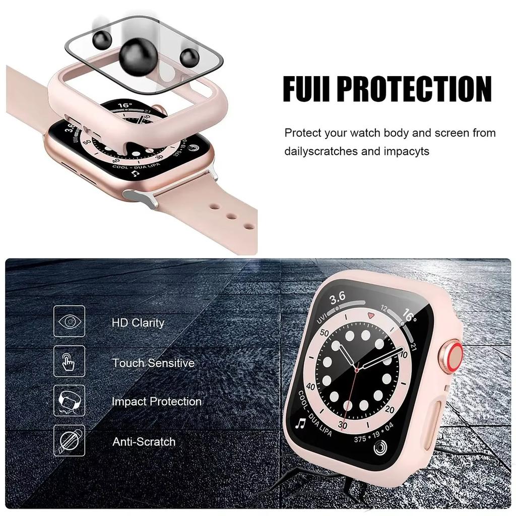 Case for Apple Watch 46mm 42mm 49mm 45mm 41mm 44mm 40mm PC Bumper Anti-fall Protective Sleeve iWatch Series 11 10 Ultra 9 8 7 SE