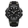 For FB0062 Luxury Gold Sport Watch Men 50m Waterproof Quartz Luminous Hands Chronograph Digital Watch Alarm Stop Silicone Watch