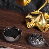 Zinc Zinc Alloy Craft Crane Incense Holder Crane Shape Antique Hanging Incense Tray  Office